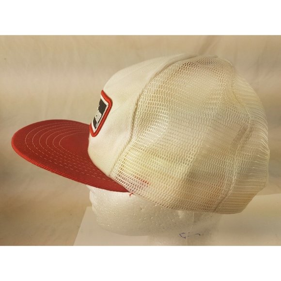 MILCHEM Cap Trucker Hat Snapback Baseball Vintage retro 80s red white - Picture 7 of 10